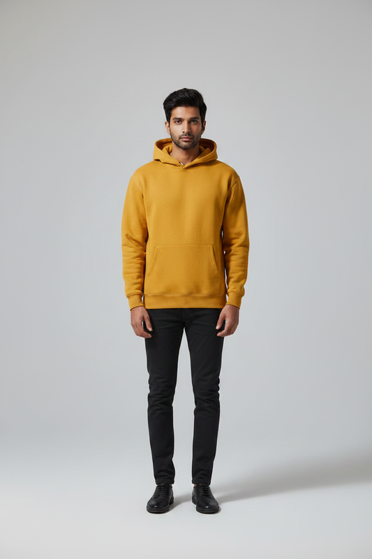 Down Town Hoodie Mustard Yellow – Front View