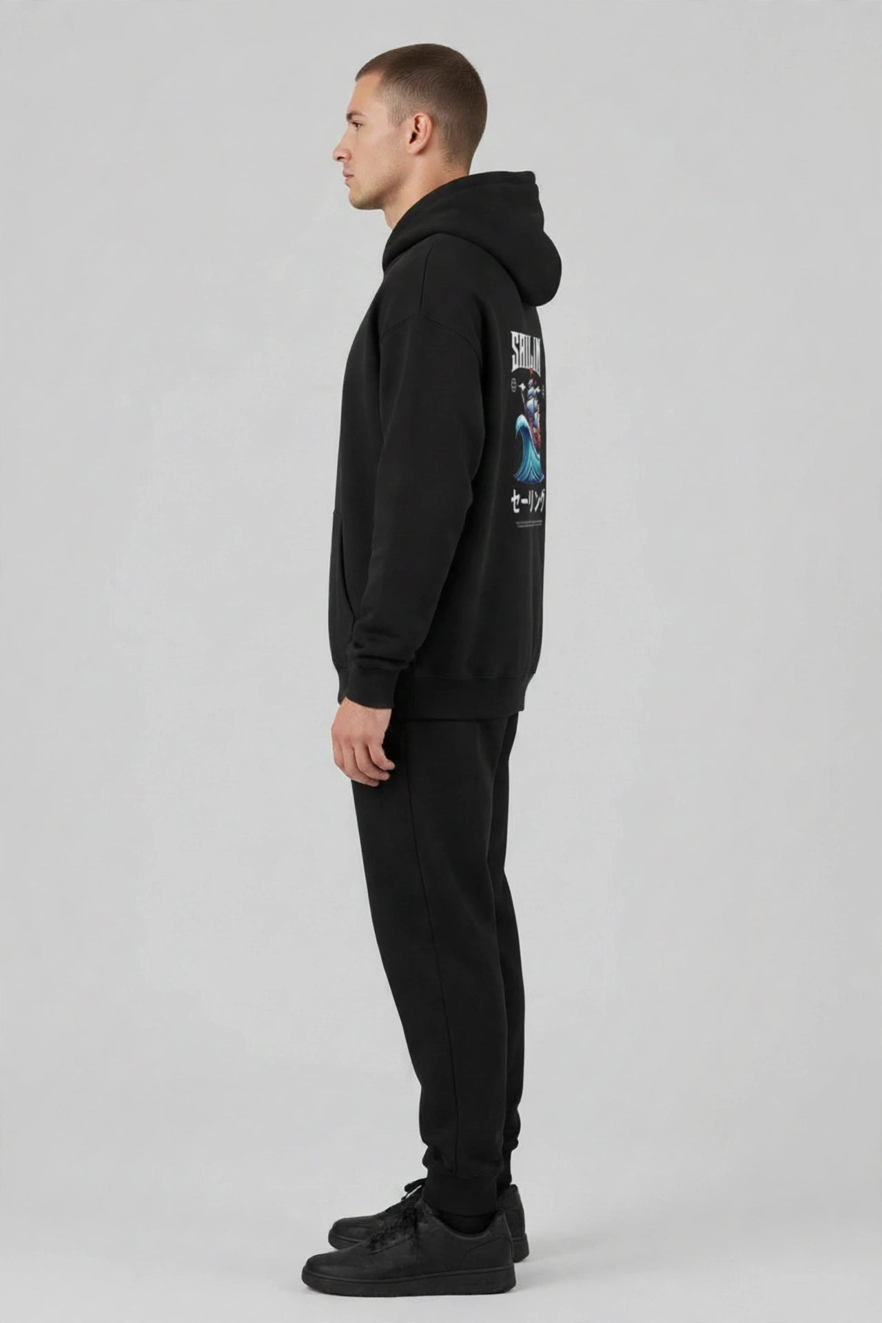 Sailing Print Unisex Terry Pullover Hoodie