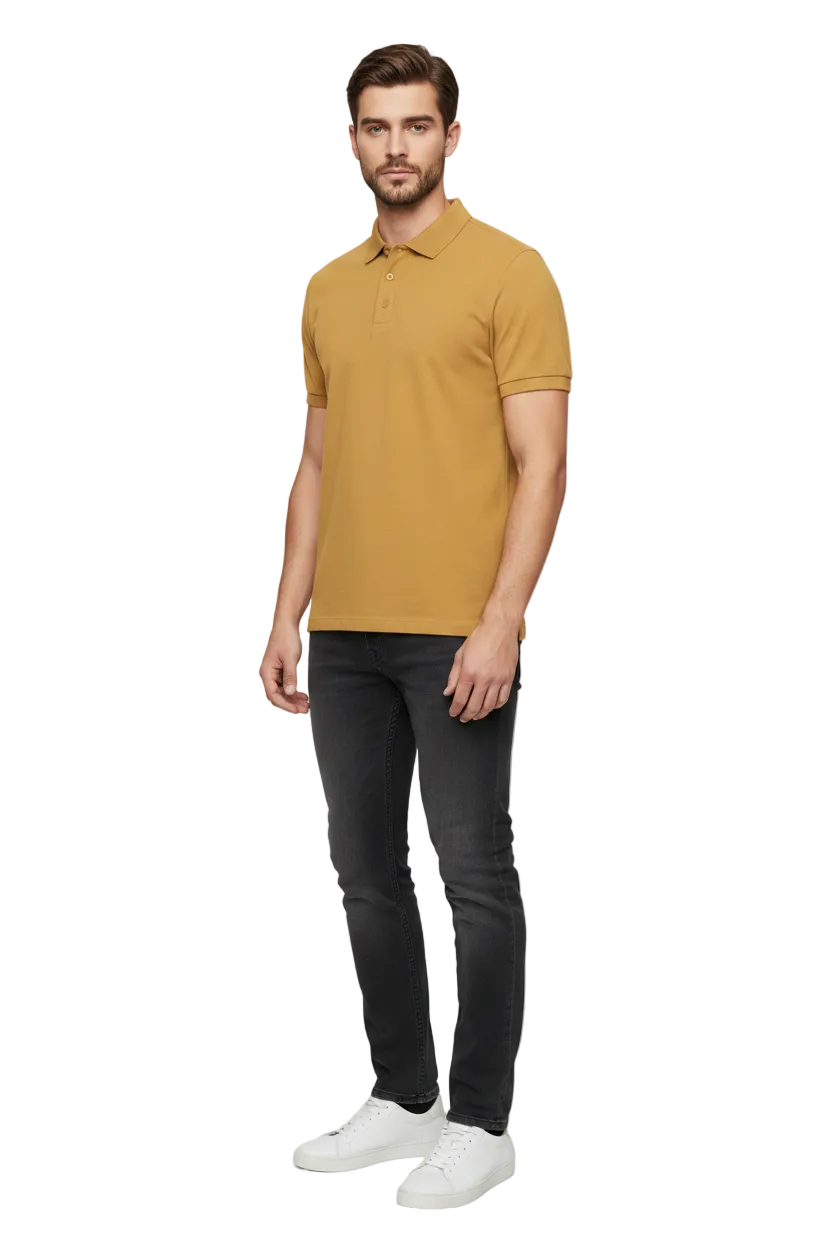 45° Front Left – Golden Yellow Polo