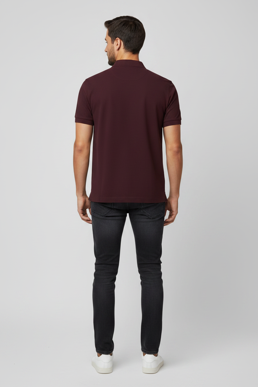 Back View – Maroon Polo