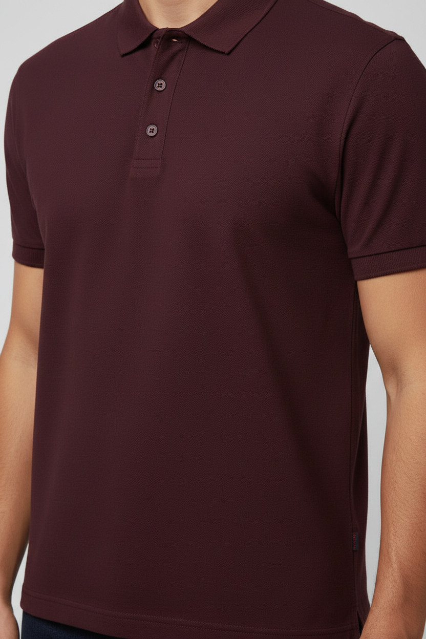 Close-up Detail – Maroon Polo