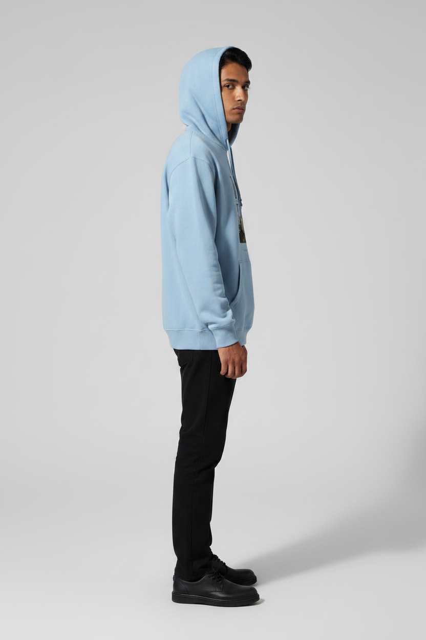 Down Town Hoodie Baby Blue – Back View
