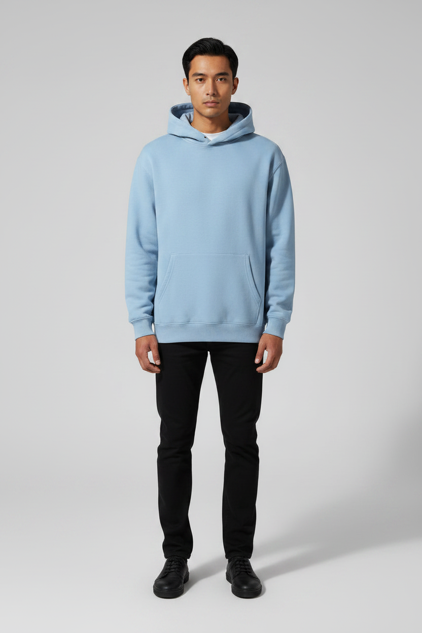 Down Town Hoodie Baby Blue – Front View