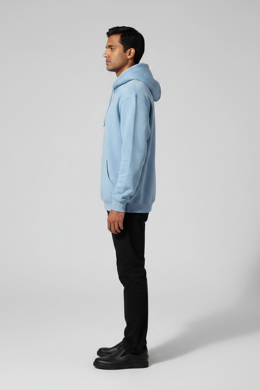 Down Town Hoodie Baby Blue – Left Side View