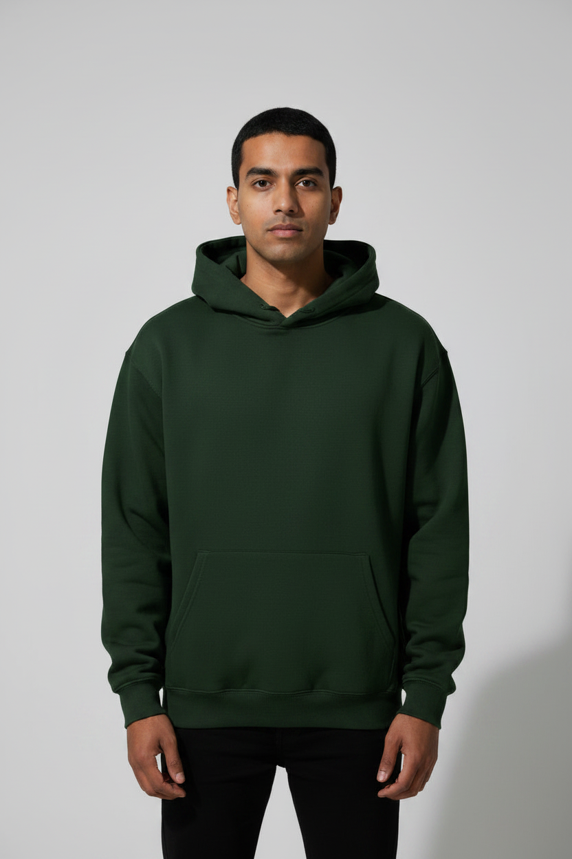 Down Town Hoodie Bottle Green – Front View