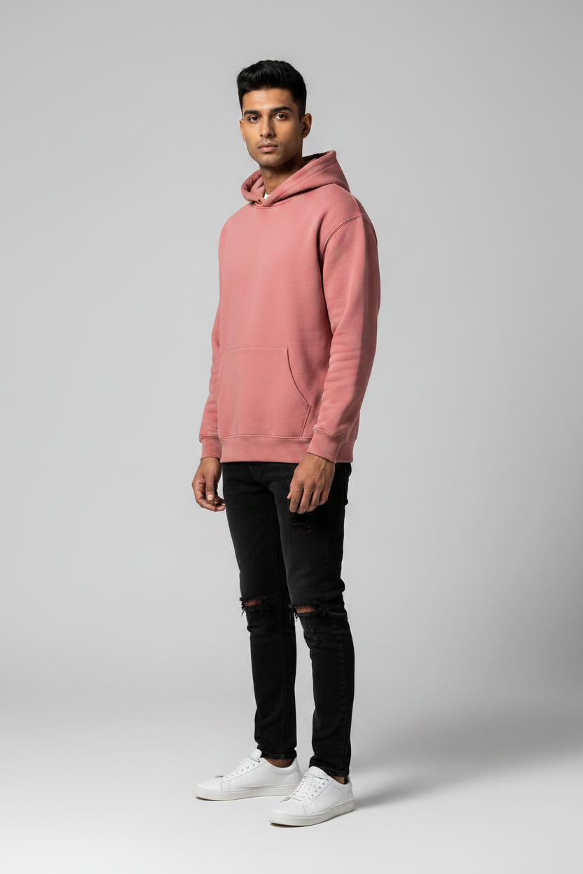 Down Town Hoodie Coral – 45° Front Right