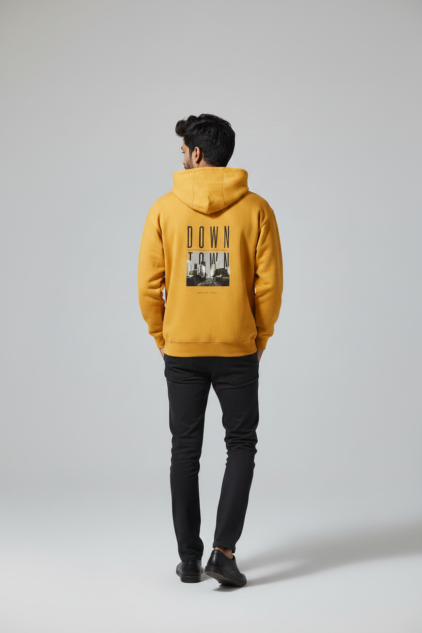 Down Town Hoodie Mustard Yellow – Back View