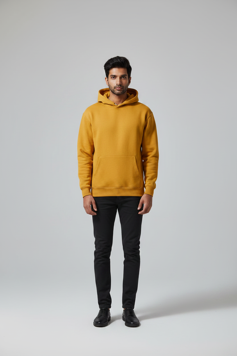 Down Town Hoodie Mustard Yellow – Front View