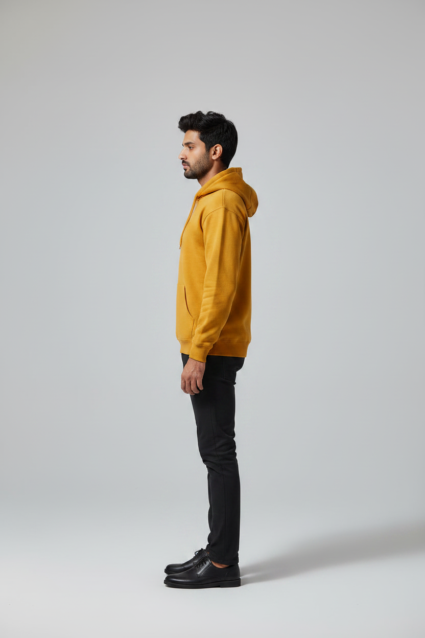 Down Town Hoodie Mustard Yellow – Left Side View