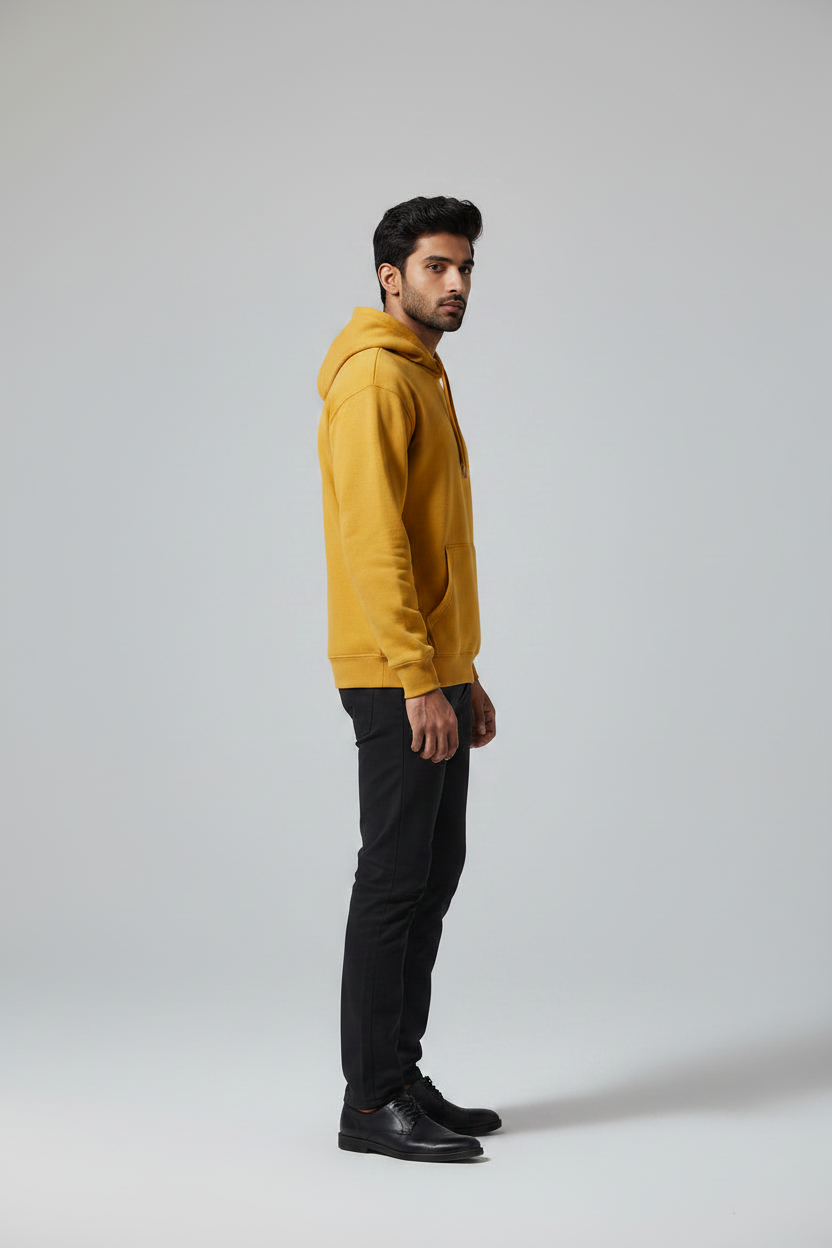 Down Town Hoodie Mustard Yellow – Right Side View