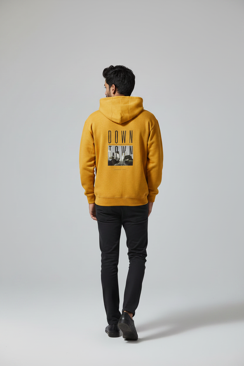 Down Town Hoodie Mustard Yellow – Walking Back