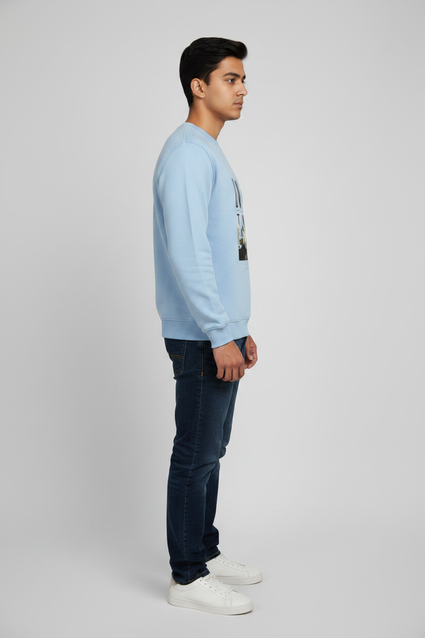 Down Town Sweatshirt Baby Blue – Right Side View
