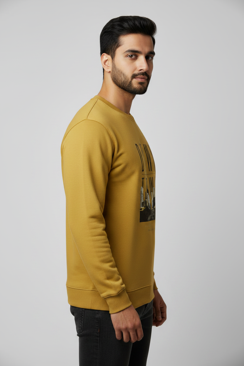 Down Town Sweatshirt Mustard Yellow – Right Side View