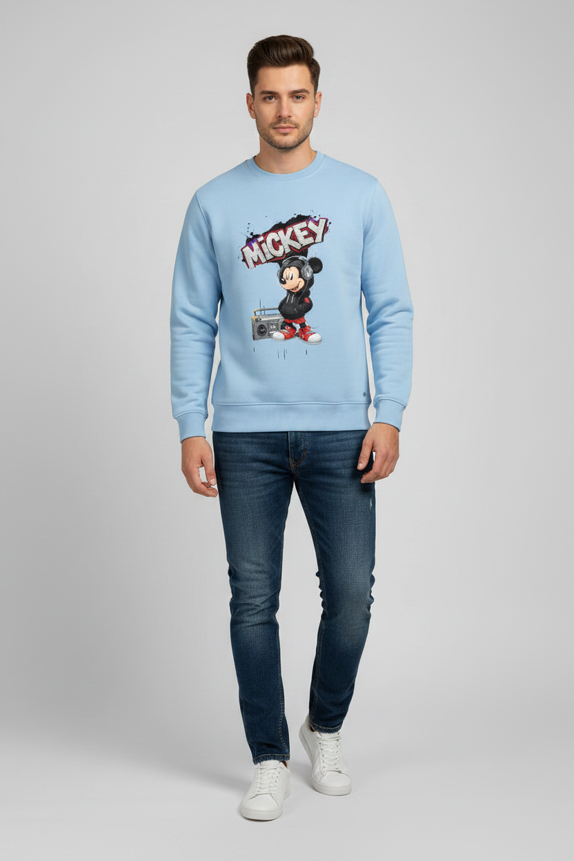 Mickey Sweatshirt Baby Blue – Front View