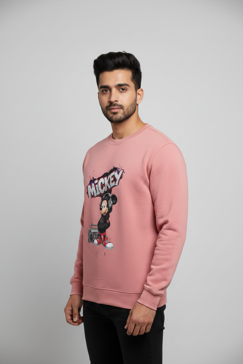 Mickey Sweatshirt Coral – 45° Front Left
