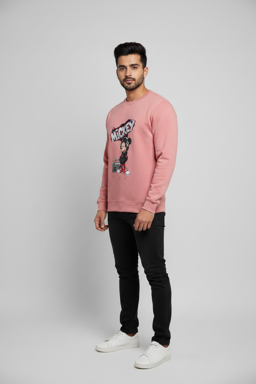 Mickey Sweatshirt Coral – 45° Front Right