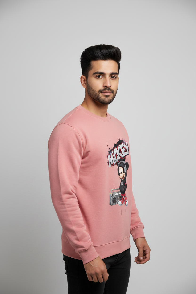 Mickey Sweatshirt Coral – Front View