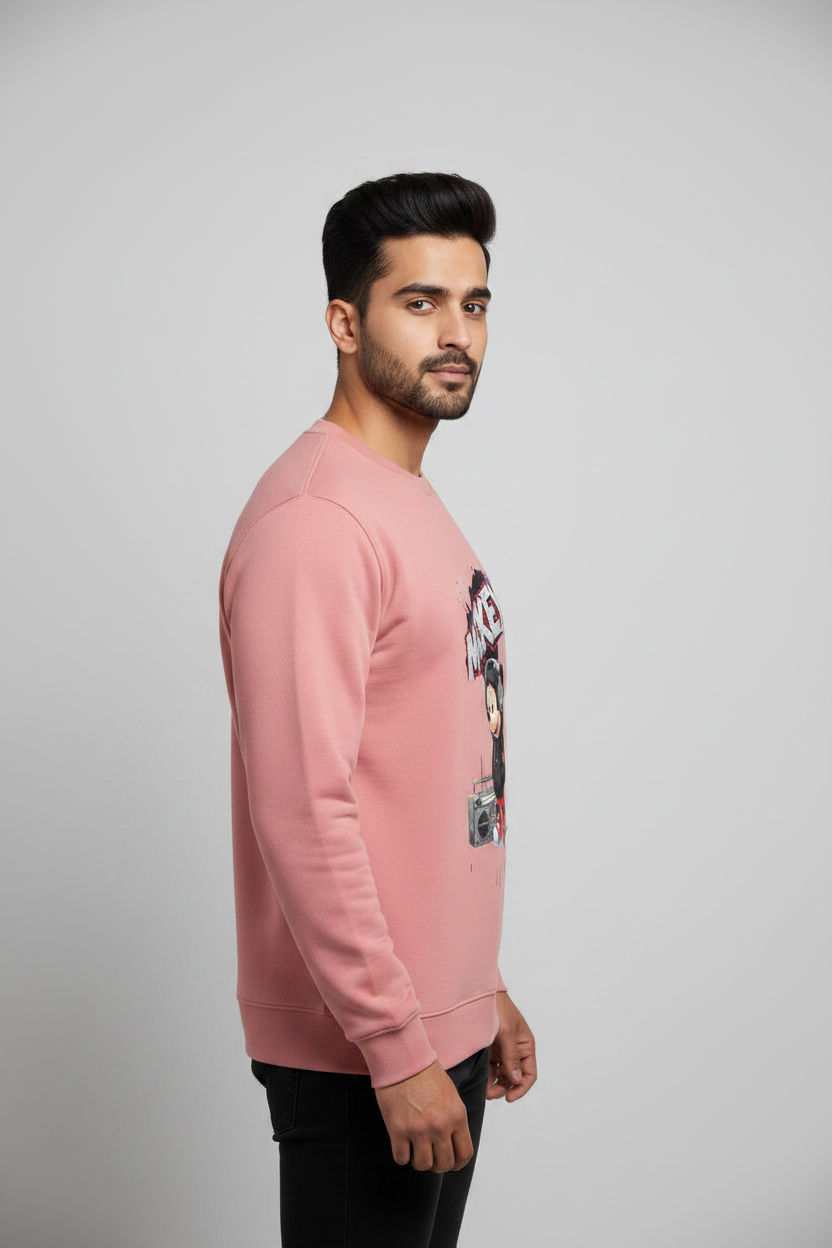 Mickey Sweatshirt Coral – Left Side View