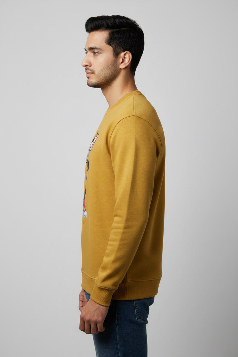 Mickey Sweatshirt Golden Yellow – Left Side View
