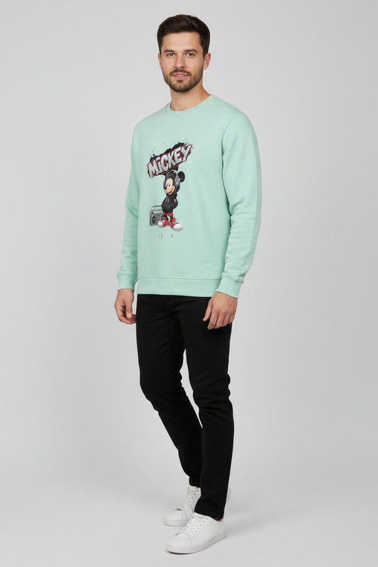 Mickey Sweatshirt Mint – 45° Front Left