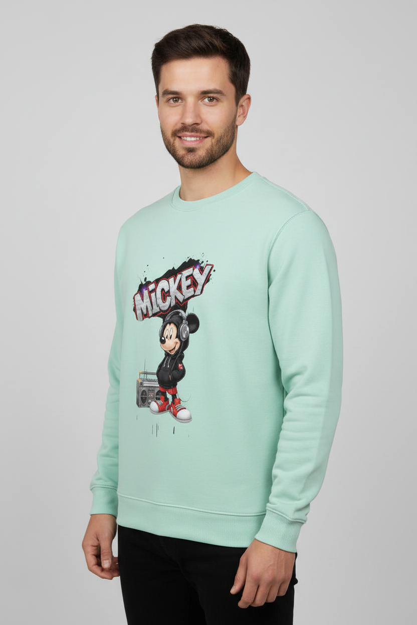 Mickey Sweatshirt Mint – 45° Front Right