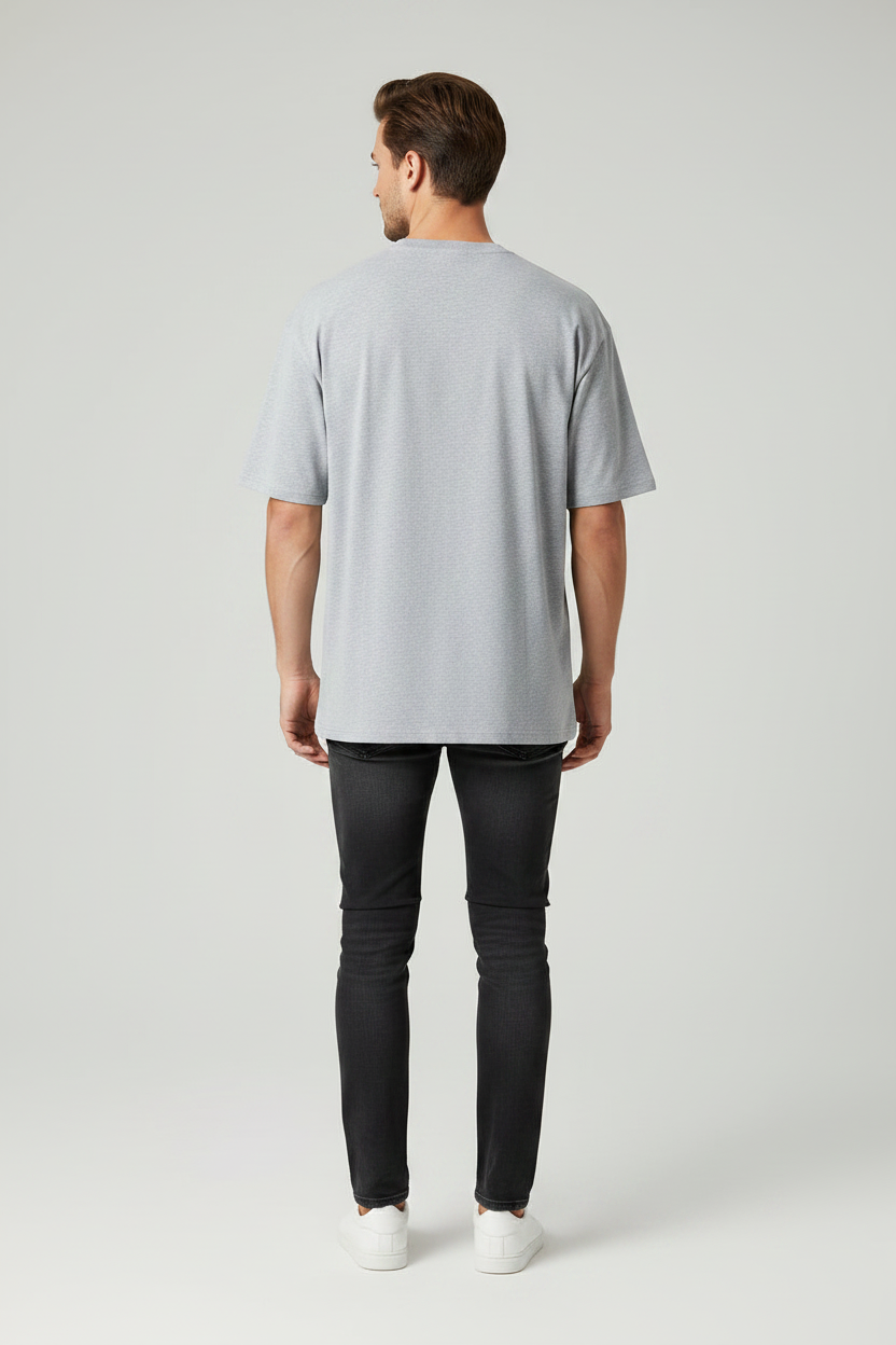 Mickey T-Shirt Grey Melange – Back View