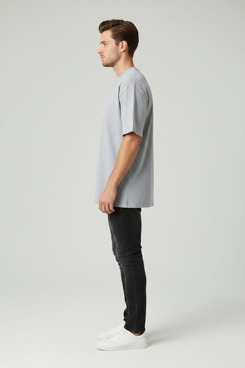 Mickey T-Shirt Grey Melange – Left Side View