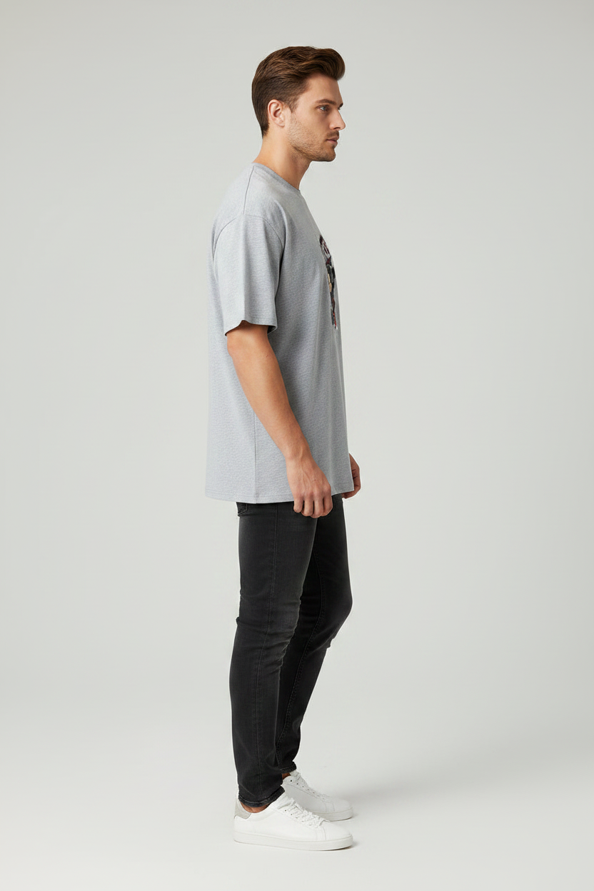 Mickey T-Shirt Grey Melange – Right Side View