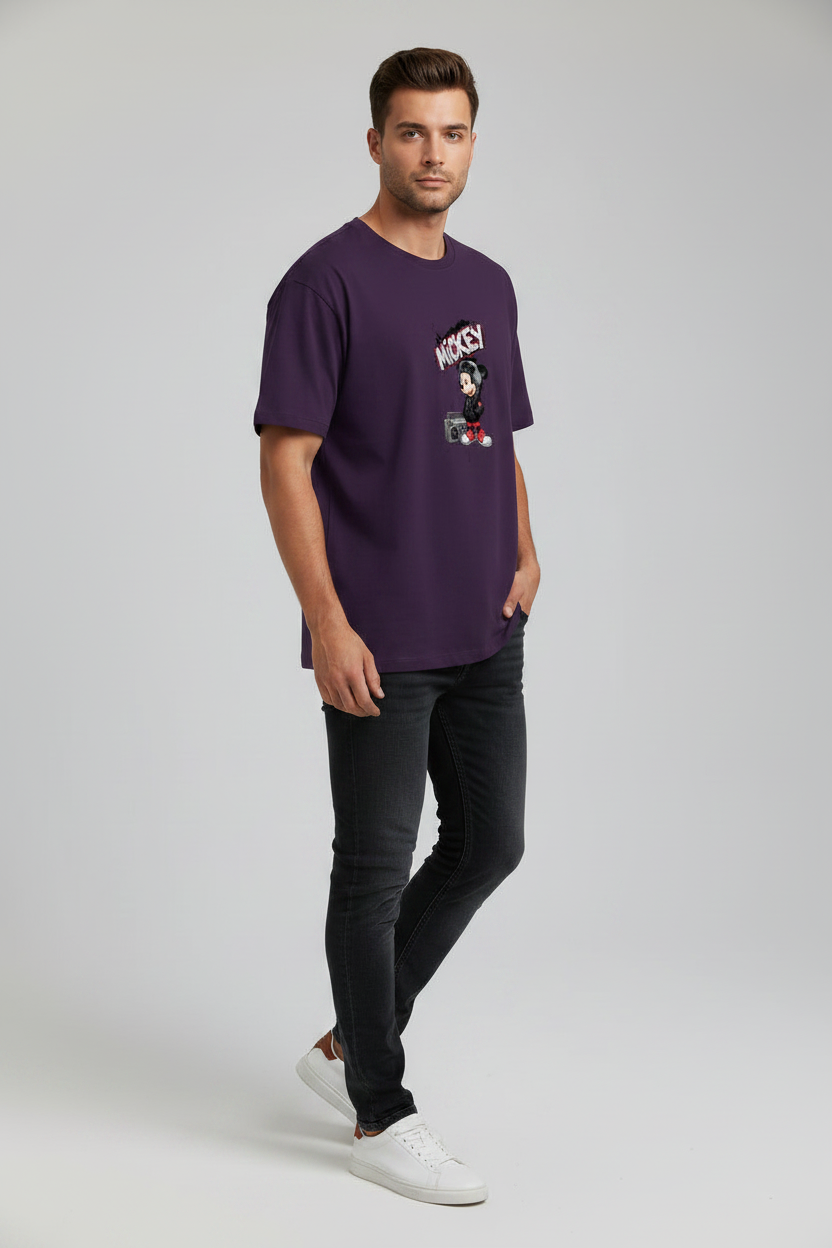 Mickey T-Shirt Purple – 45° Front Left