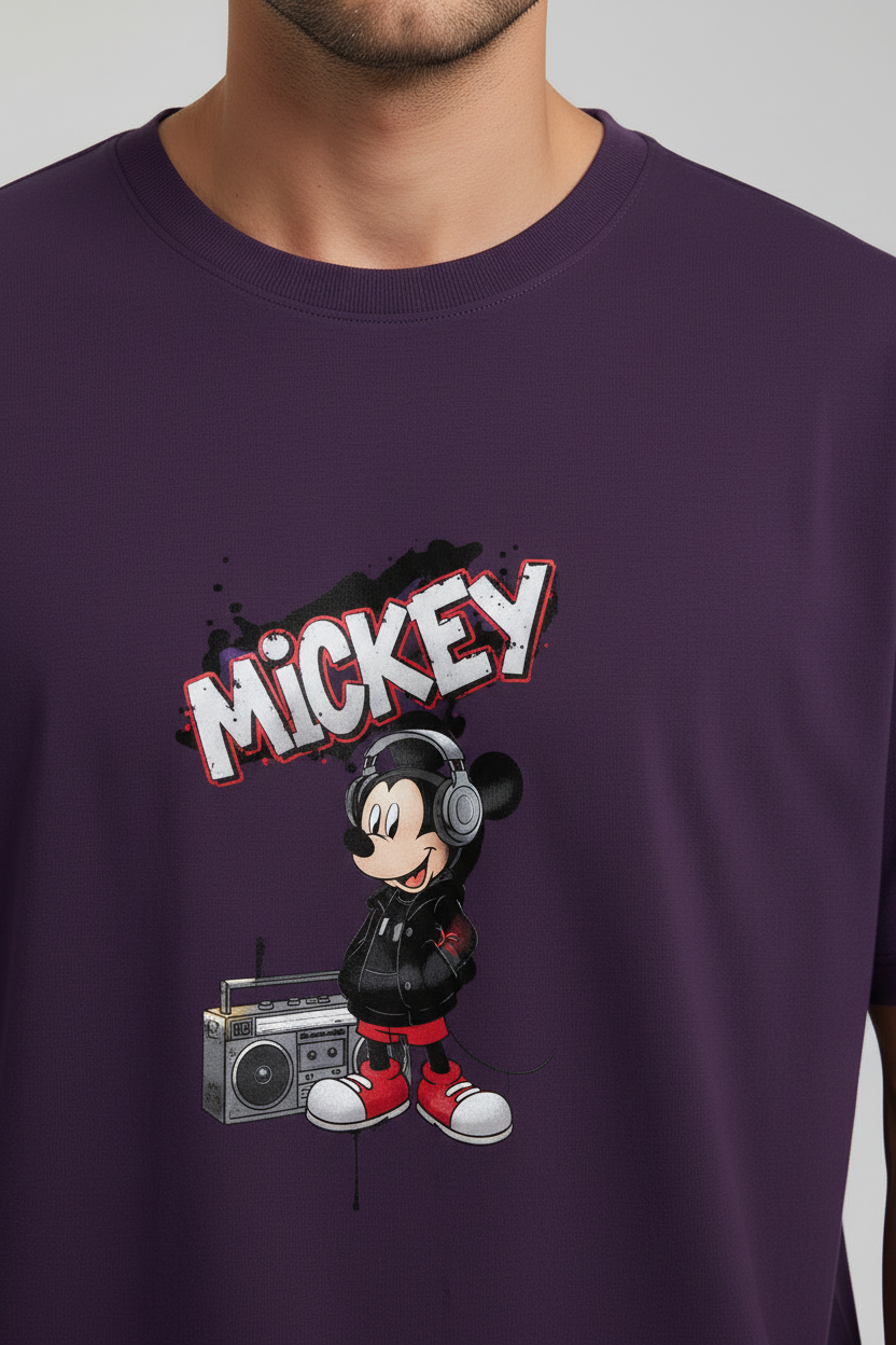 Mickey T-Shirt Purple – Close-up Detail