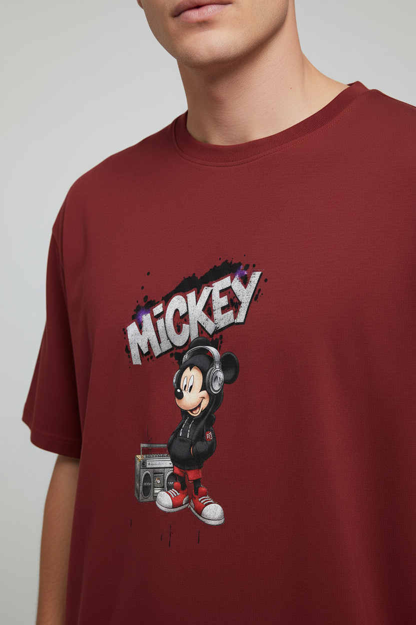 Mickey T-Shirt Red – Close-up Detail