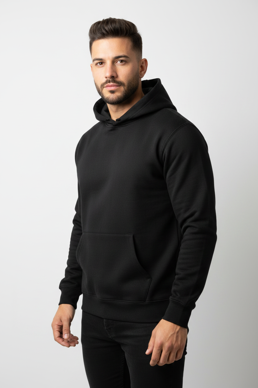 Stay Wild Hoodie Black – 45° Front Left