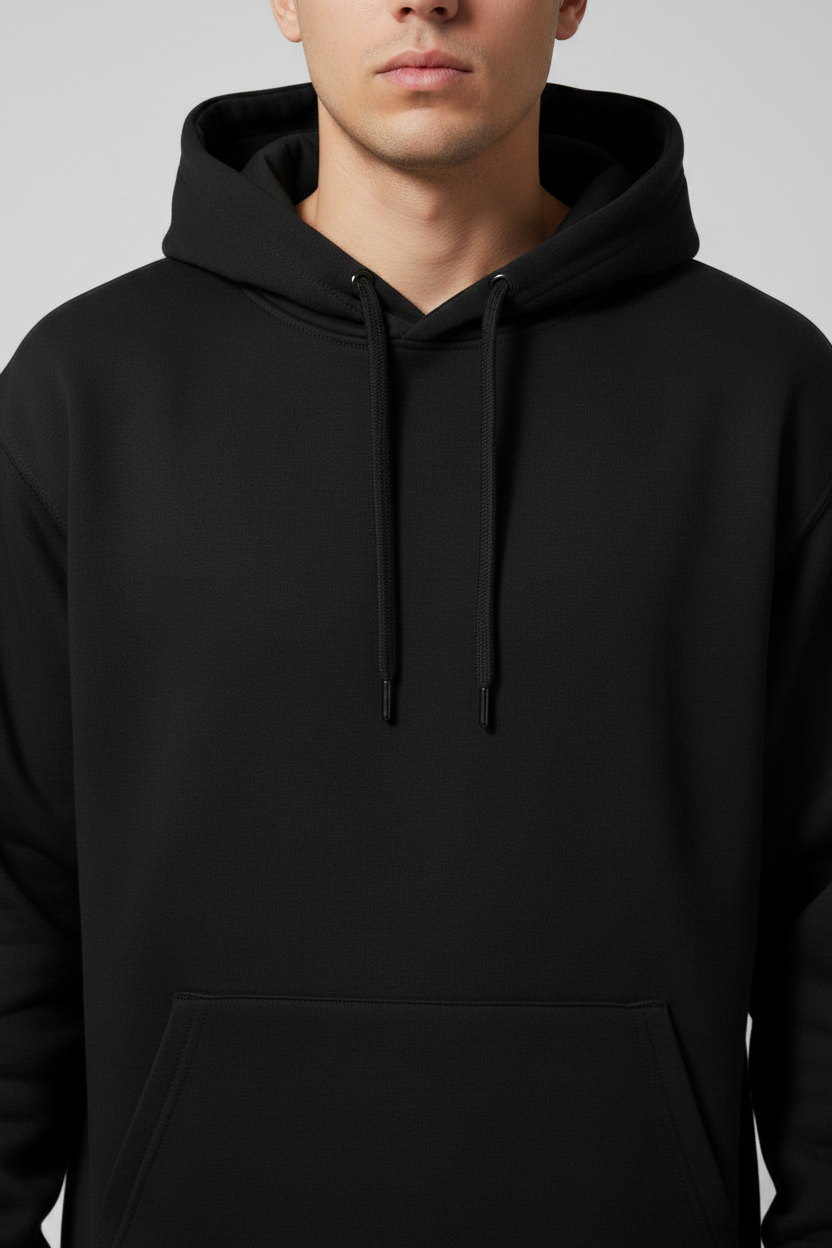 Stay Wild Hoodie Black – Close-up Detail