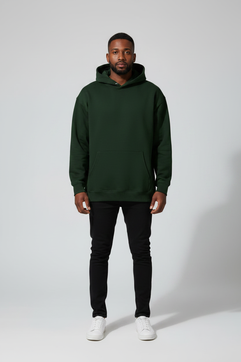 Stay Wild Hoodie Bottle Green – Front View