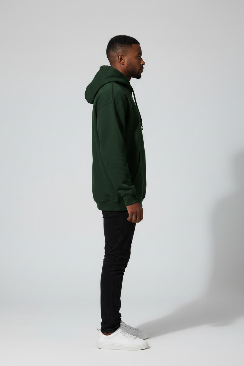 Stay Wild Hoodie Bottle Green – Right Side View