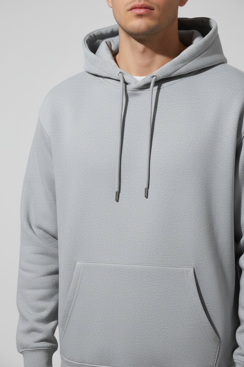 Stay Wild Hoodie Grey Melange – Close-up Detail