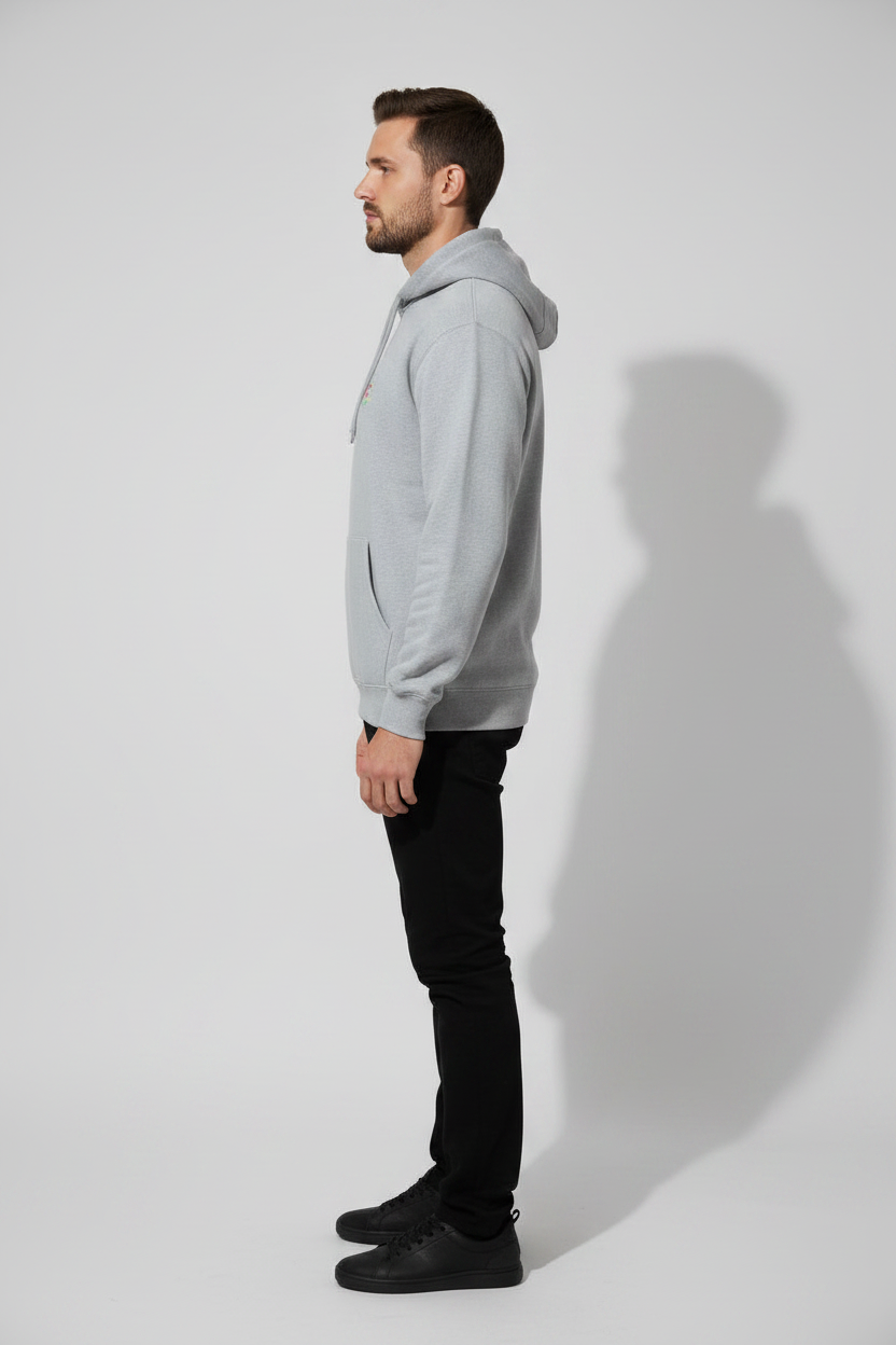 Stay Wild Hoodie Grey Melange – Left Side View