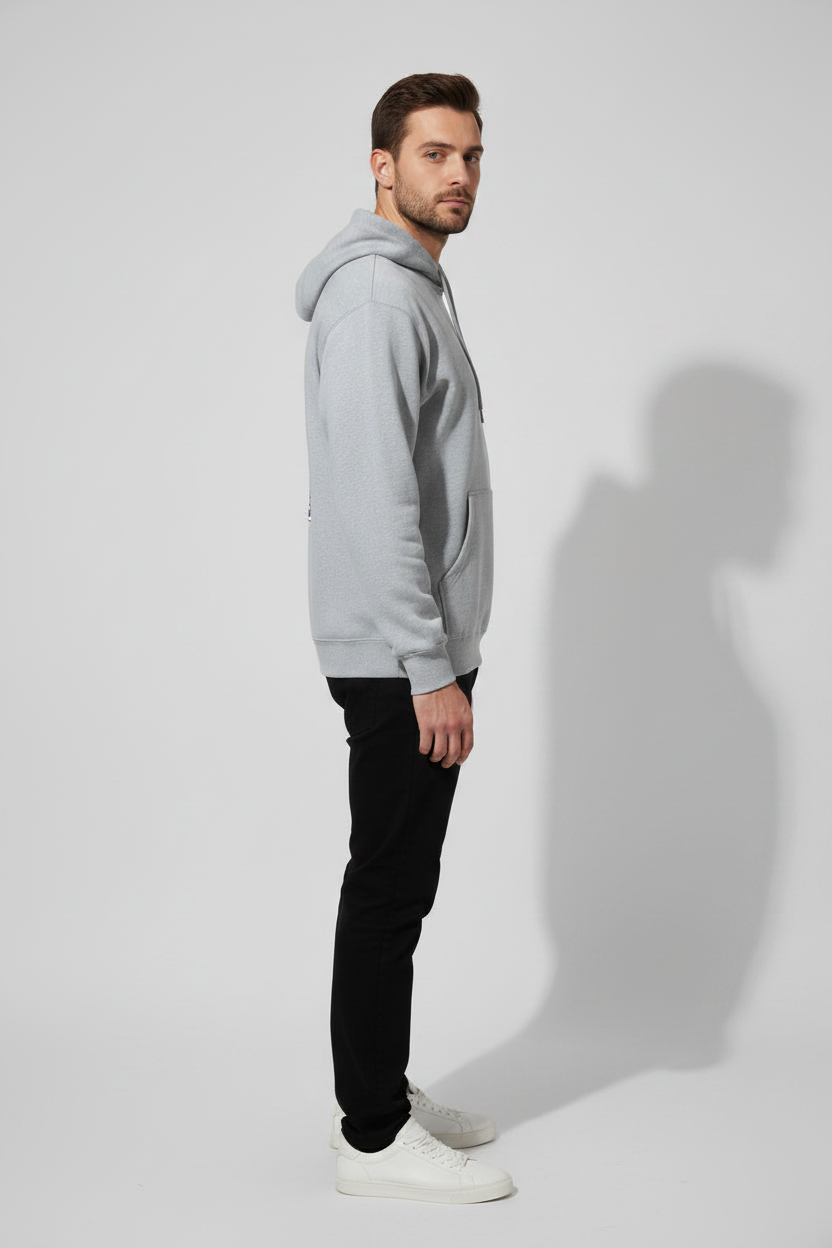 Stay Wild Hoodie Grey Melange – Right Side View