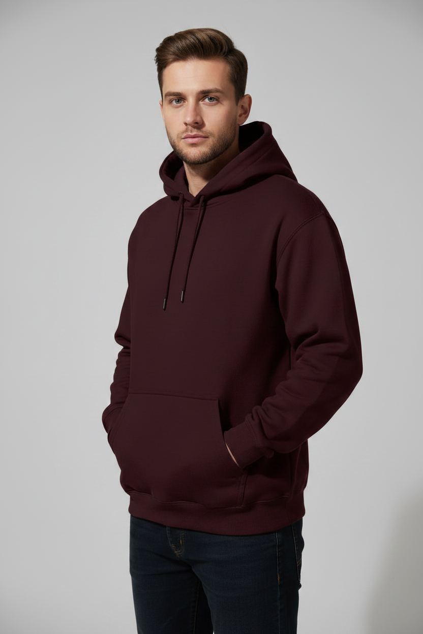 Stay Wild Hoodie Maroon – 45° Front Left