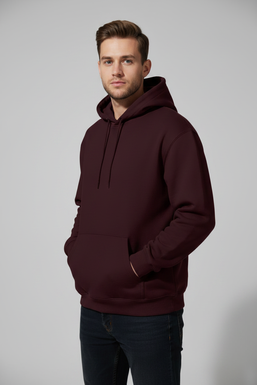Stay Wild Hoodie Maroon – 45° Front Right