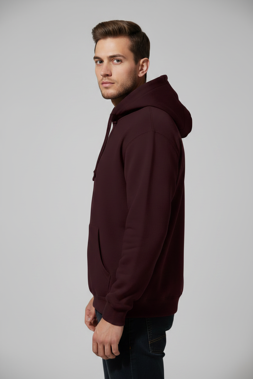 Stay Wild Hoodie Maroon – Left Side View
