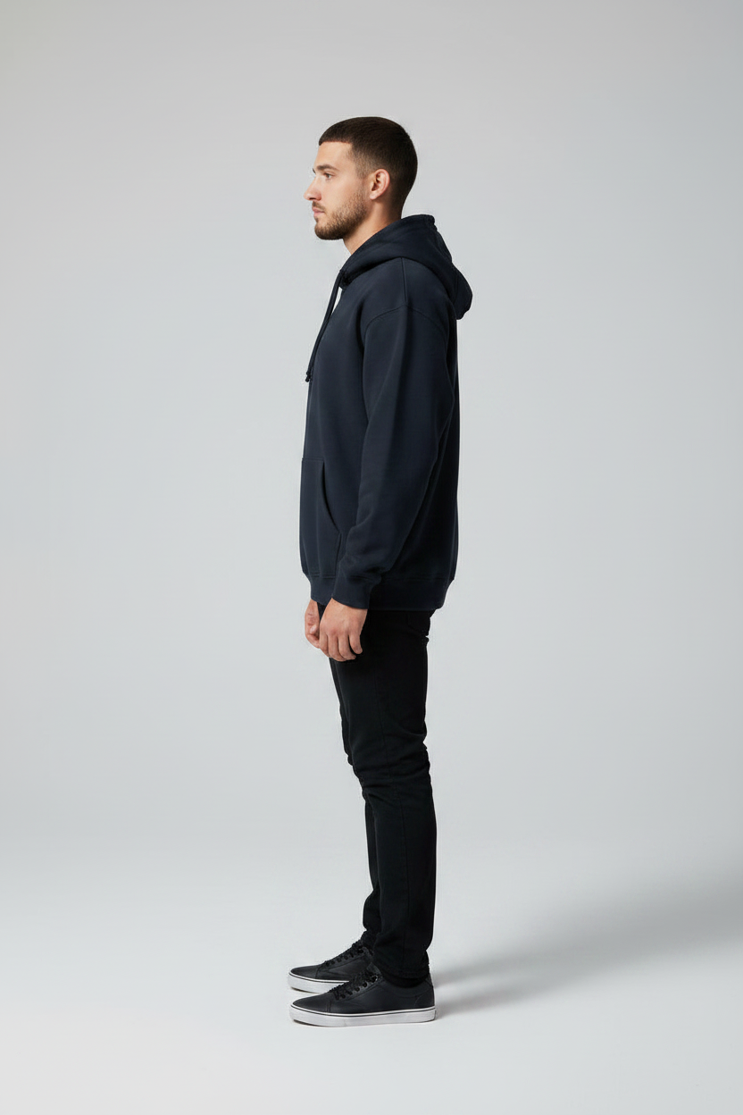 Stay Wild Hoodie Navy Blue – Left Side View