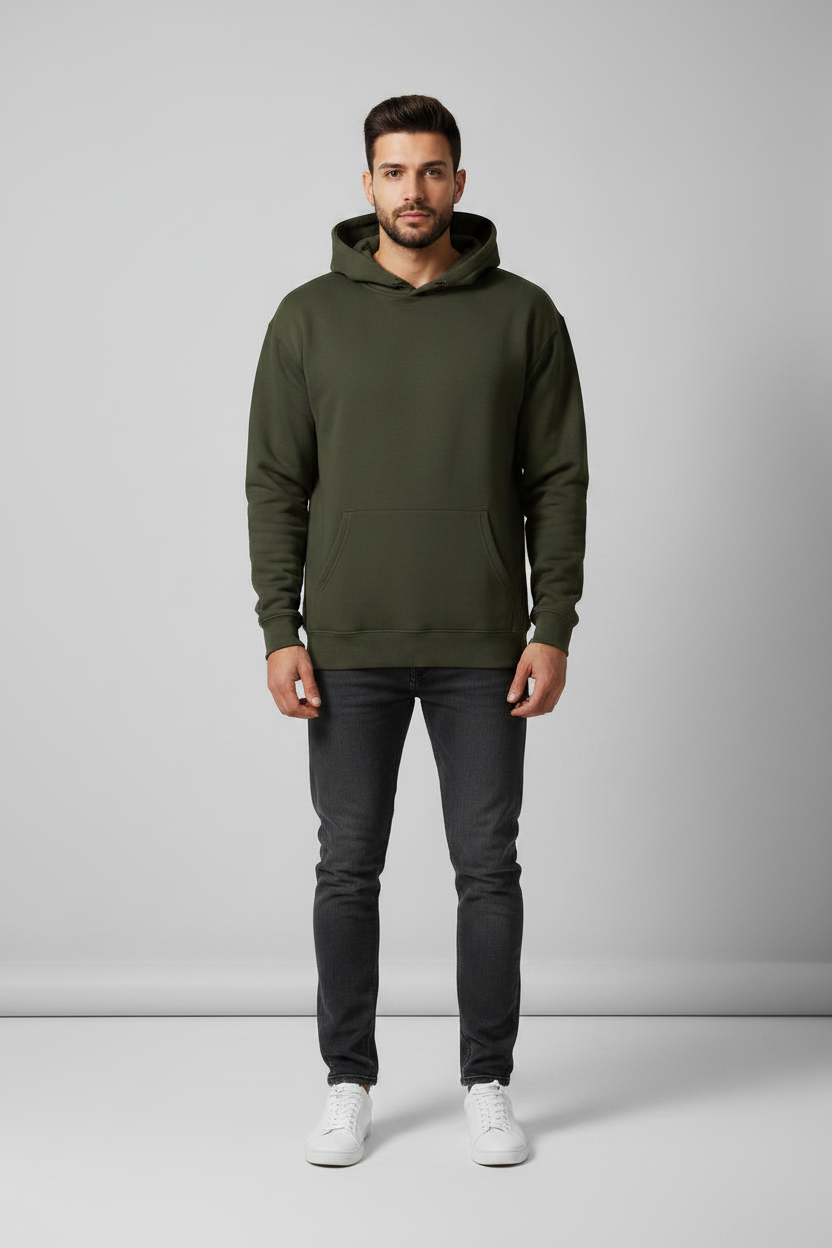 Stay Wild Hoodie Olive Green – Front View