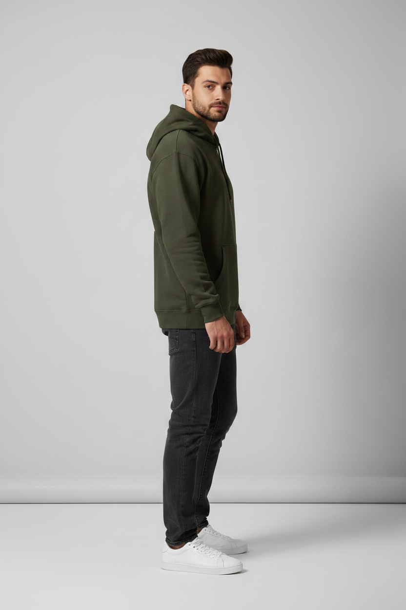 Stay Wild Hoodie Olive Green – Right Side View