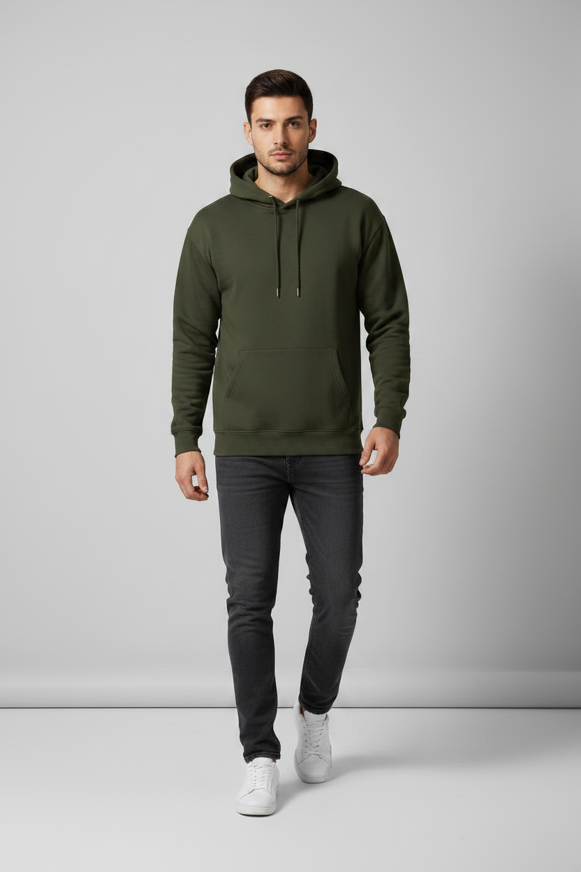 Stay Wild Hoodie Olive Green – Walking Front