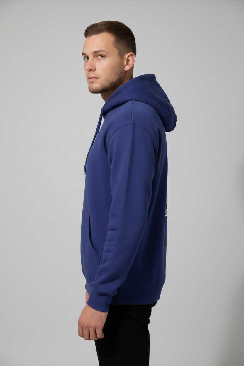 Stay Wild Hoodie Royal Blue – Left Side View