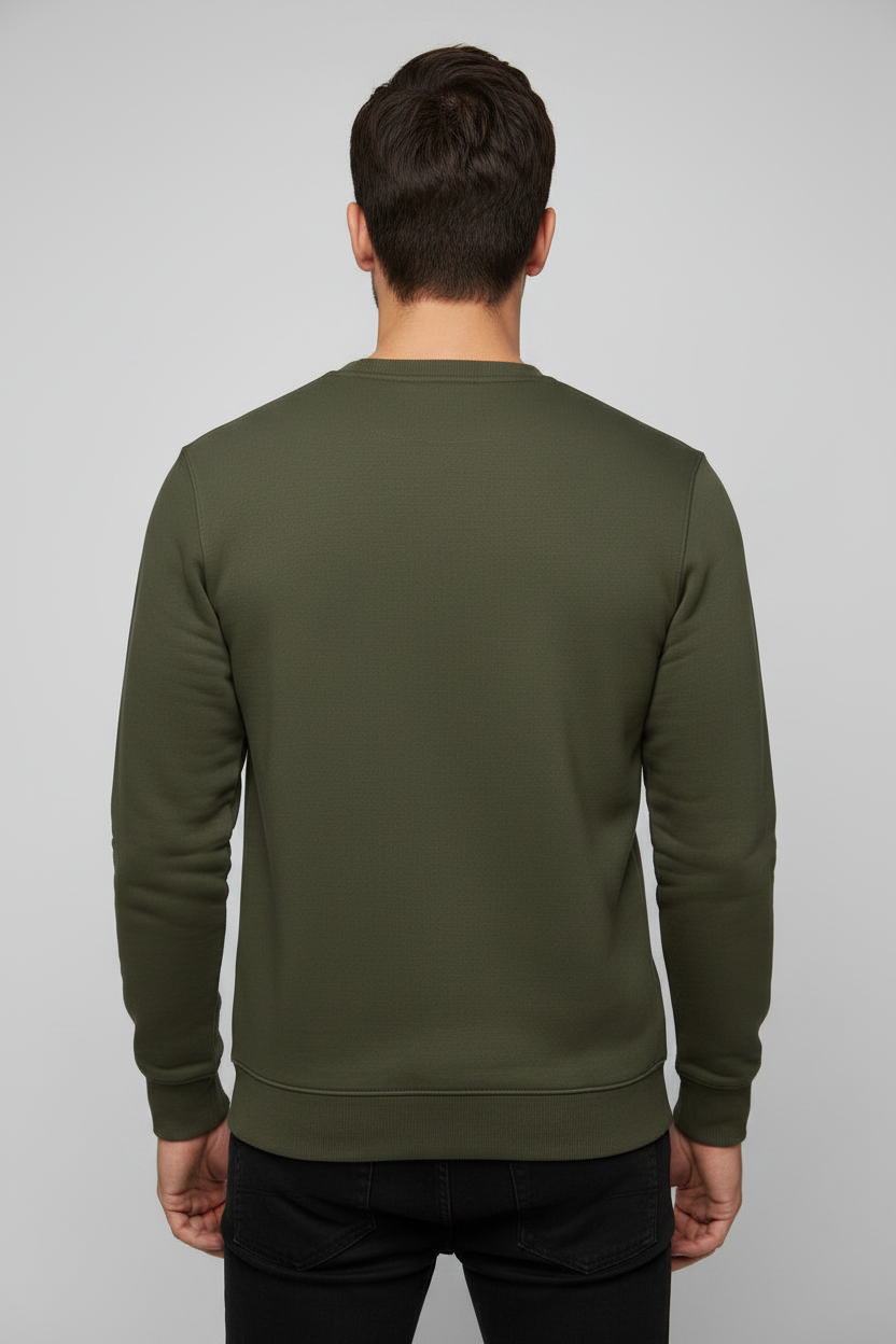 Stay Wild Sweatshirt Olive Green – Back View