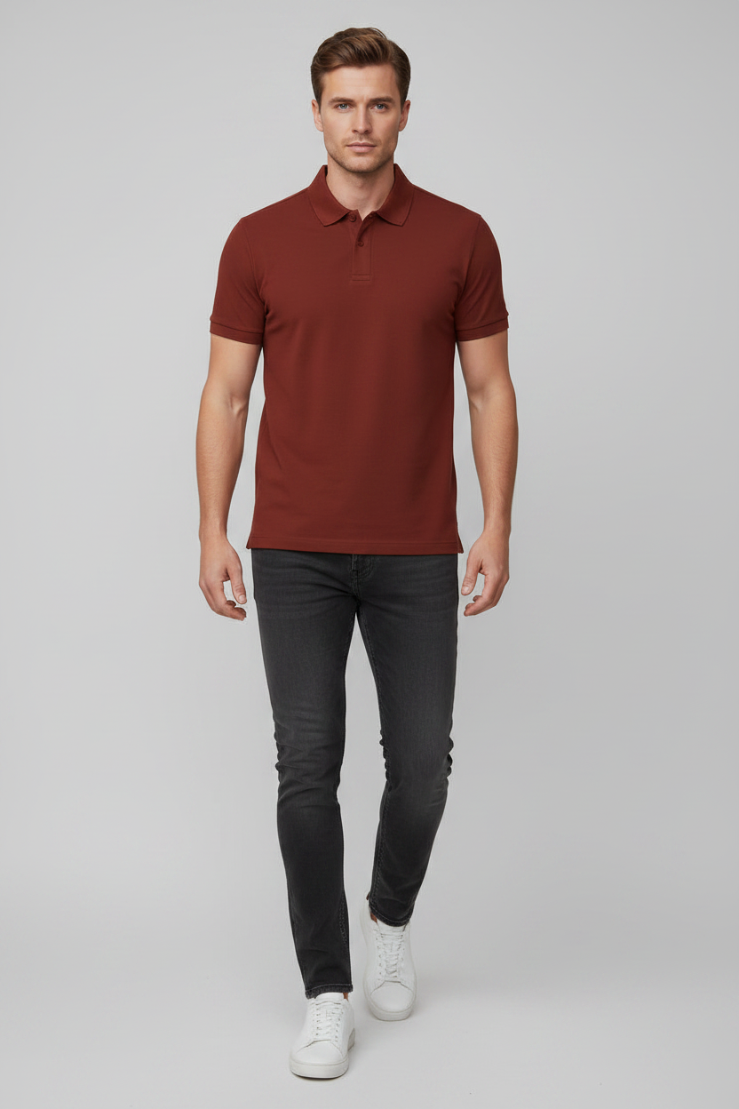 Walking Front – Brick Red Polo