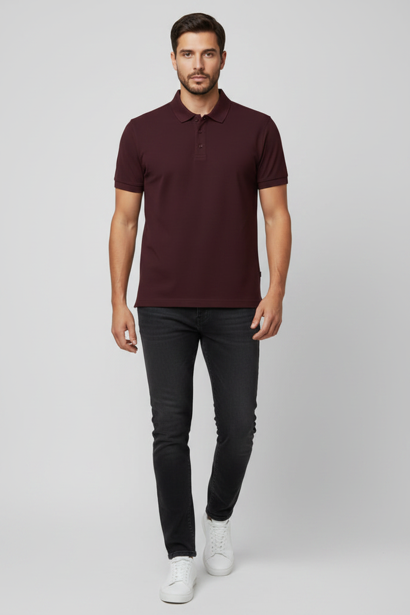 Walking Front – Maroon Polo