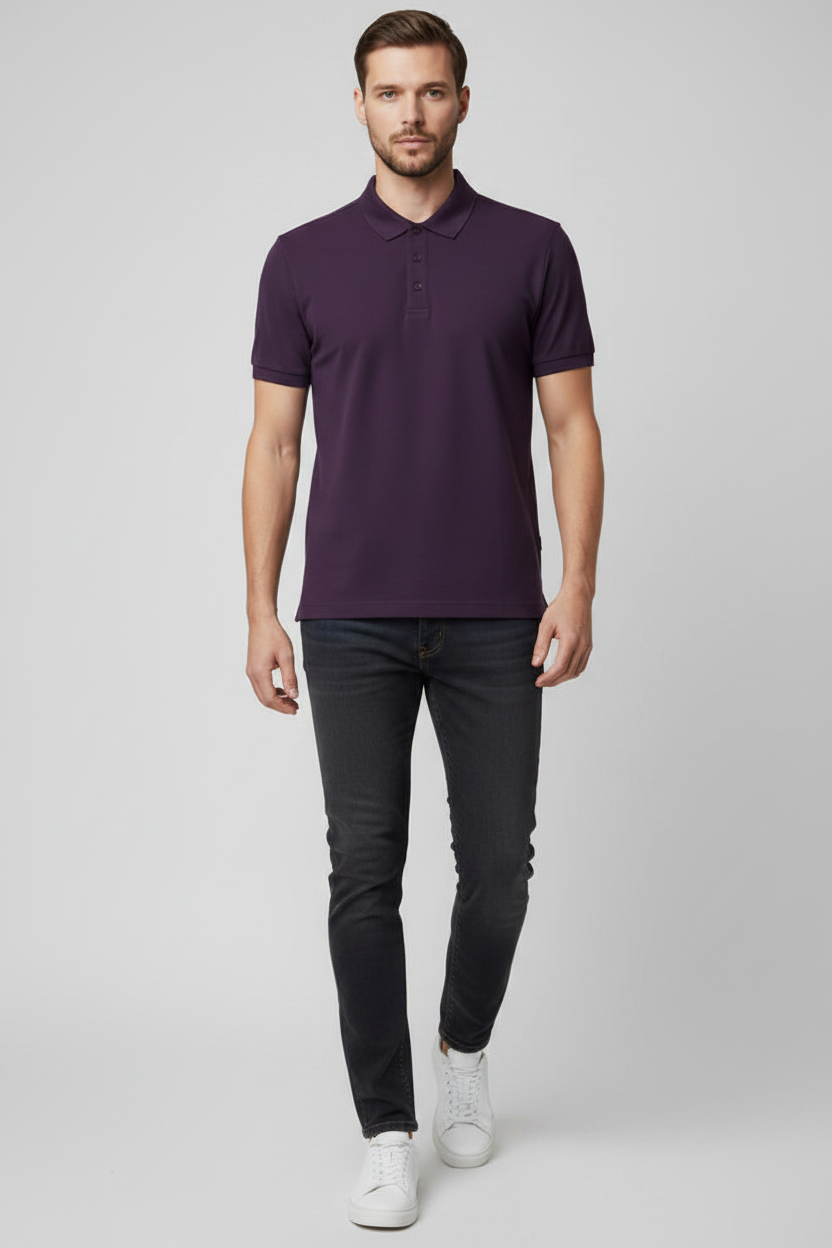 Walking Front – Purple Polo